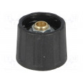 A2520630; Knob; without pointer; ABS; Øshaft: 6.35mm; Ø20x15.5mm; black; OKW