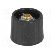 A2520630; Knob; without pointer; ABS; Øshaft: 6.35mm; Ø20x15.5mm; black; OKW