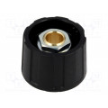 A2523060; Knob; without pointer; ABS; Øshaft: 6mm; Ø23x15.5mm; black; OKW