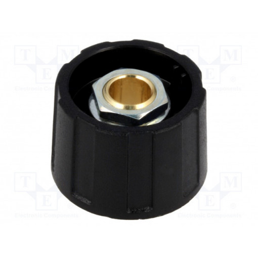 A2523060; Knob; without pointer; ABS; Øshaft: 6mm; Ø23x15.5mm; black; OKW A2523060; Knob; without pointer; ABS; Øshaft: 6mm; Ø23x15.5mm; black; OKW