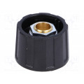 A2523630; Knob; without pointer; ABS; Øshaft: 6.35mm; Ø23x15.5mm; black; OKW