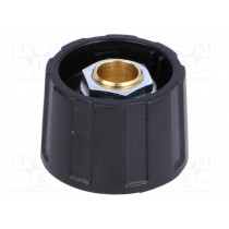 A2523630; Knob; without pointer; ABS; Øshaft: 6.35mm; Ø23x15.5mm; black; OKW