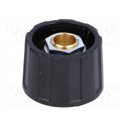 A2523630; Knob; without pointer; ABS; Øshaft: 6.35mm; Ø23x15.5mm; black; OKW