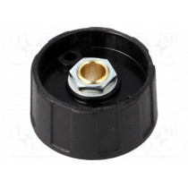 A2531060; Knob; without pointer; ABS; Øshaft: 6mm; Ø31x15.5mm; black; OKW