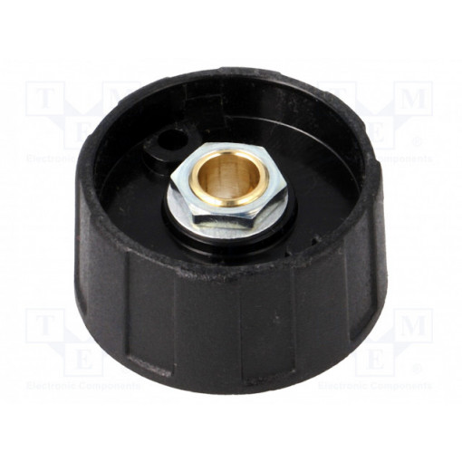 A2531060; Knob; without pointer; ABS; Øshaft: 6mm; Ø31x15.5mm; black; OKW