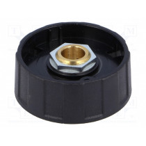 A2540080; Knob; without pointer; ABS; Øshaft: 8mm; Ø40x15.5mm; black; OKW