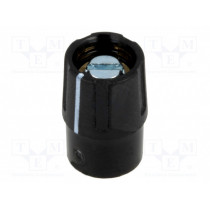 A2609040; Knob; with pointer; ABS; Øshaft: 4mm; Ø9.5x14mm; black; OKW