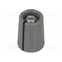 A2610038; Knob; with pointer; ABS; Øshaft: 3mm; Ø10.5x14mm; grey; OKW