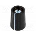 A2610040; Knob; with pointer; ABS; Øshaft: 4mm; Ø10.5x14mm; black; OKW