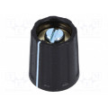 A2613040; Knob; with pointer; ABS; Øshaft: 4mm; Ø13.5x15.5mm; black; OKW