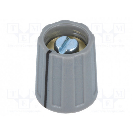 A2613068; Knob; with pointer; ABS; Øshaft: 6mm; Ø13.5x15.5mm; black; OKW