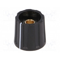 A2616060; Knob; with pointer; ABS; Øshaft: 6mm; Ø16x15.5mm; black; OKW