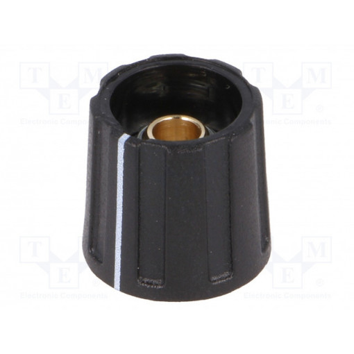 A2616060; Knob; with pointer; ABS; Øshaft: 6mm; Ø16x15.5mm; black; OKW