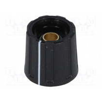 A2616630; Knob; with pointer; ABS; Øshaft: 6.35mm; Ø16x15.5mm; black; OKW