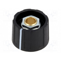 A2623060; Knob; with pointer; ABS; Øshaft: 6mm; Ø23x15.5mm; black; OKW