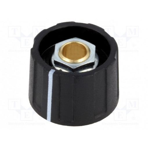 A2623060; Knob; with pointer; ABS; Øshaft: 6mm; Ø23x15.5mm; black; OKW