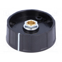 A2640060; Knob; with pointer; ABS; Øshaft: 6mm; Ø40x15.5mm; black; OKW
