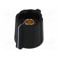 A2816060; Knob; with pointer; ABS; Øshaft: 6mm; Ø16x15mm; black; Shaft: smooth; OKW