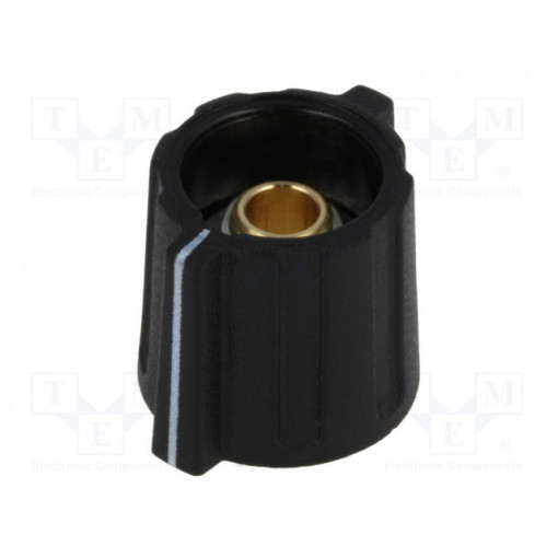 A2816060; Knob; with pointer; ABS; Øshaft: 6mm; Ø16x15mm; black; Shaft: smooth; OKW