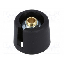 A3020069; Knob; with pointer; polyamide; Øshaft: 6mm; Ø20x16mm; black; OKW