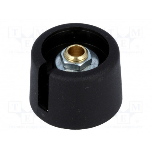 A3023049; Knob; with pointer; polyamide; Øshaft: 4mm; Ø23x16mm; black; OKW