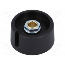 A3031069; Knob; with pointer; polyamide; Øshaft: 6mm; Ø31x16mm; black; OKW