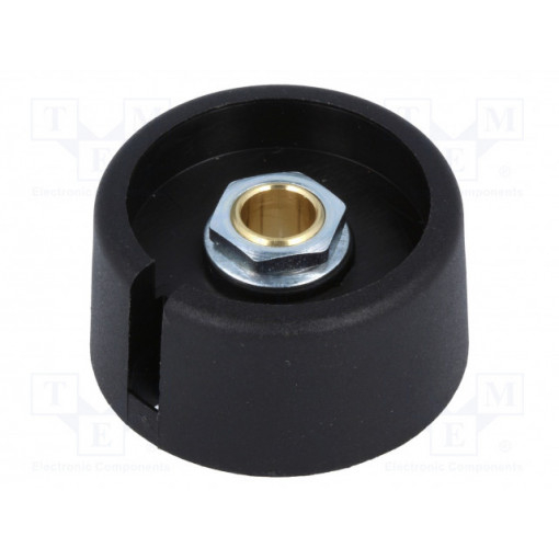 A3031069; Knob; with pointer; polyamide; Øshaft: 6mm; Ø31x16mm; black; OKW
