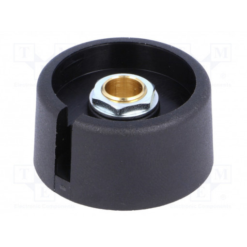 A3031639; Knob; with pointer; polyamide; Øshaft: 6.35mm; Ø31x16mm; black; OKW