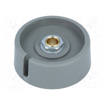 A3040068; Knob; with pointer; polyamide; Øshaft: 6mm; Ø40x16mm; grey; OKW