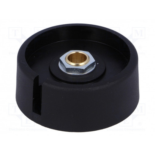 A3040069; Knob; with pointer; polyamide; Øshaft: 6mm; Ø40x16mm; black; OKW