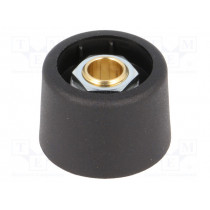 A3123069; Knob; without pointer; polyamide; Øshaft: 6mm; Ø23x16mm; black; OKW