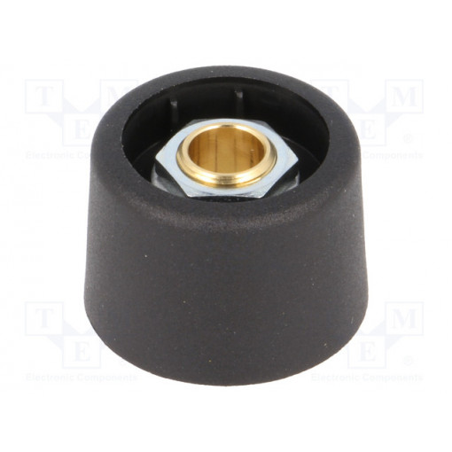 A3123069; Knob; without pointer; polyamide; Øshaft: 6mm; Ø23x16mm; black; OKW
