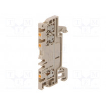 1552740000 A3C 1.5; Splice terminal: rail; 1.5mm2; ways: 1; terminals: 3; beige; wemid; WEIDMÜLLER
