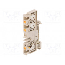 2051240000 A3C 4; Splice terminal: rail; 4mm2; ways: 1; terminals: 3; beige; wemid; WEIDMÜLLER