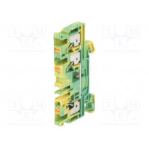 2051410000 A3C 4 PE; Splice terminal: rail; 4mm2; ways: 1; terminals: 3; yellow-green; WEIDMÜLLER