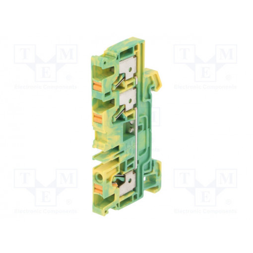 2051410000 A3C 4 PE; Splice terminal: rail; 4mm2; ways: 1; terminals: 3; yellow-green; WEIDMÜLLER