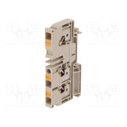 1991820000 A3C 6; Splice terminal: rail; 6mm2; ways: 1; terminals: 3; beige; wemid; WEIDMÜLLER