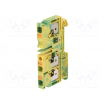 1991850000 A3C 6 PE; Splice terminal: rail; 6mm2; ways: 1; terminals: 3; yellow-green; WEIDMÜLLER