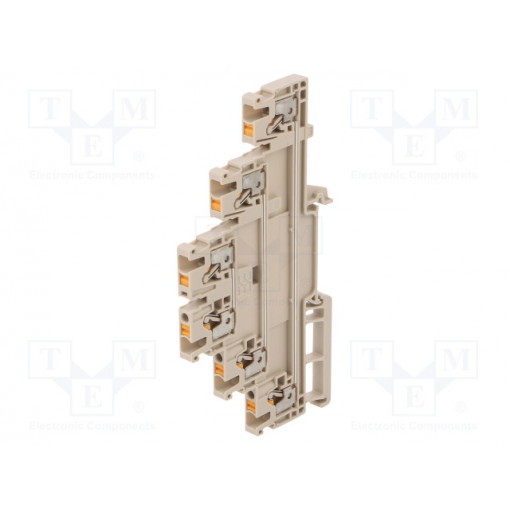 2428510000 A3T 2.5; Splice terminal: rail; 2.5mm2; ways: 3; terminals: 6; beige; wemid; WEIDMÜLLER