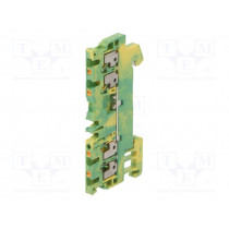 1552660000 A4C 1.5 PE; Splice terminal: rail; 1.5mm2; ways: 1; terminals: 4; yellow-green; WEIDMÜLLER