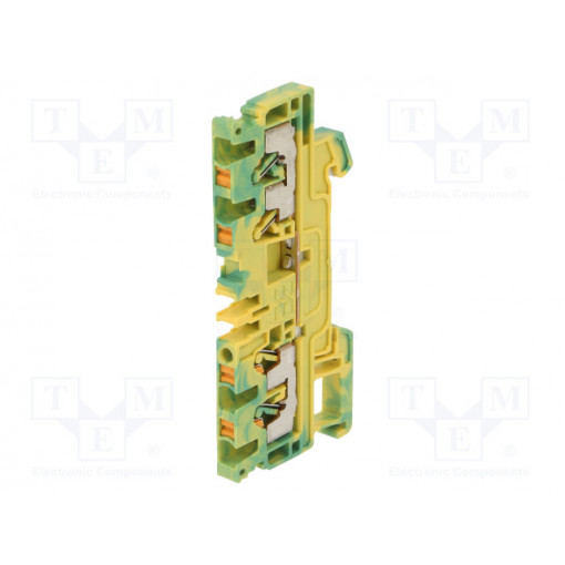 1521540000 A4C 2.5 PE; Splice terminal: rail; 2.5mm2; ways: 1; terminals: 4; yellow-green; WEIDMÜLLER