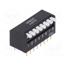 A6FR8104; Switch: DIP-SWITCH; Poles number: 8; ON-OFF; 0.025A/24VDC; Pos: 2; OMRON OCB
