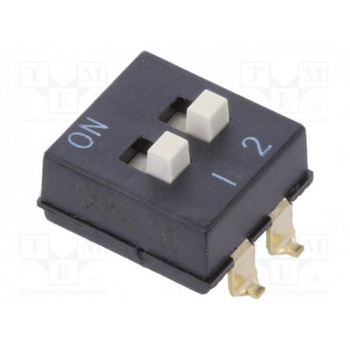 A6SN2104; Switch: DIP-SWITCH; Poles number: 2; ON-OFF; 0.025A/24VDC; Pos: 2; OMRON OCB