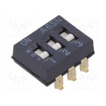 A6SN3101; Switch: DIP-SWITCH; Poles number: 3; ON-OFF; 0.025A/24VDC; Pos: 2; OMRON OCB