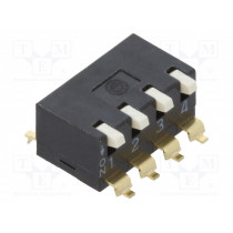 A6SR4104; Switch: DIP-SWITCH; Poles number: 4; ON-OFF; 0.025A/24VDC; Pos: 2; OMRON OCB