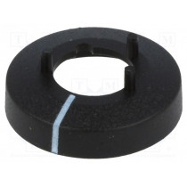 A7510010; Nut cover with pointer; ABS; black; push-in; Ø: 15.5mm; Øint: 14mm; OKW