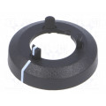 A7513010; Nut cover with pointer; ABS; black; push-in; Ø: 17.5mm; OKW
