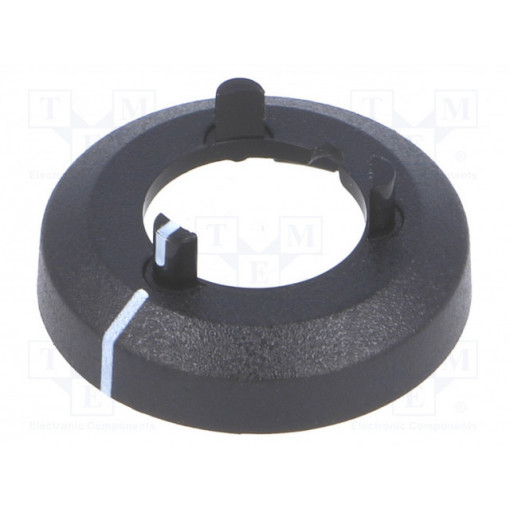 A7513010; Nut cover with pointer; ABS; black; push-in; Ø: 17.5mm; OKW