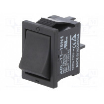 A8L1115N1; ROCKER; SPST; Pos: 2; ON-OFF; 10A/250VAC; black; none; Body: black; OMRON OCB
