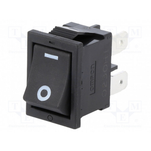 A8L1115N2; ROCKER; SPST; Pos: 2; ON-OFF; 10A/250VAC; black; none; Body: black; OMRON OCB